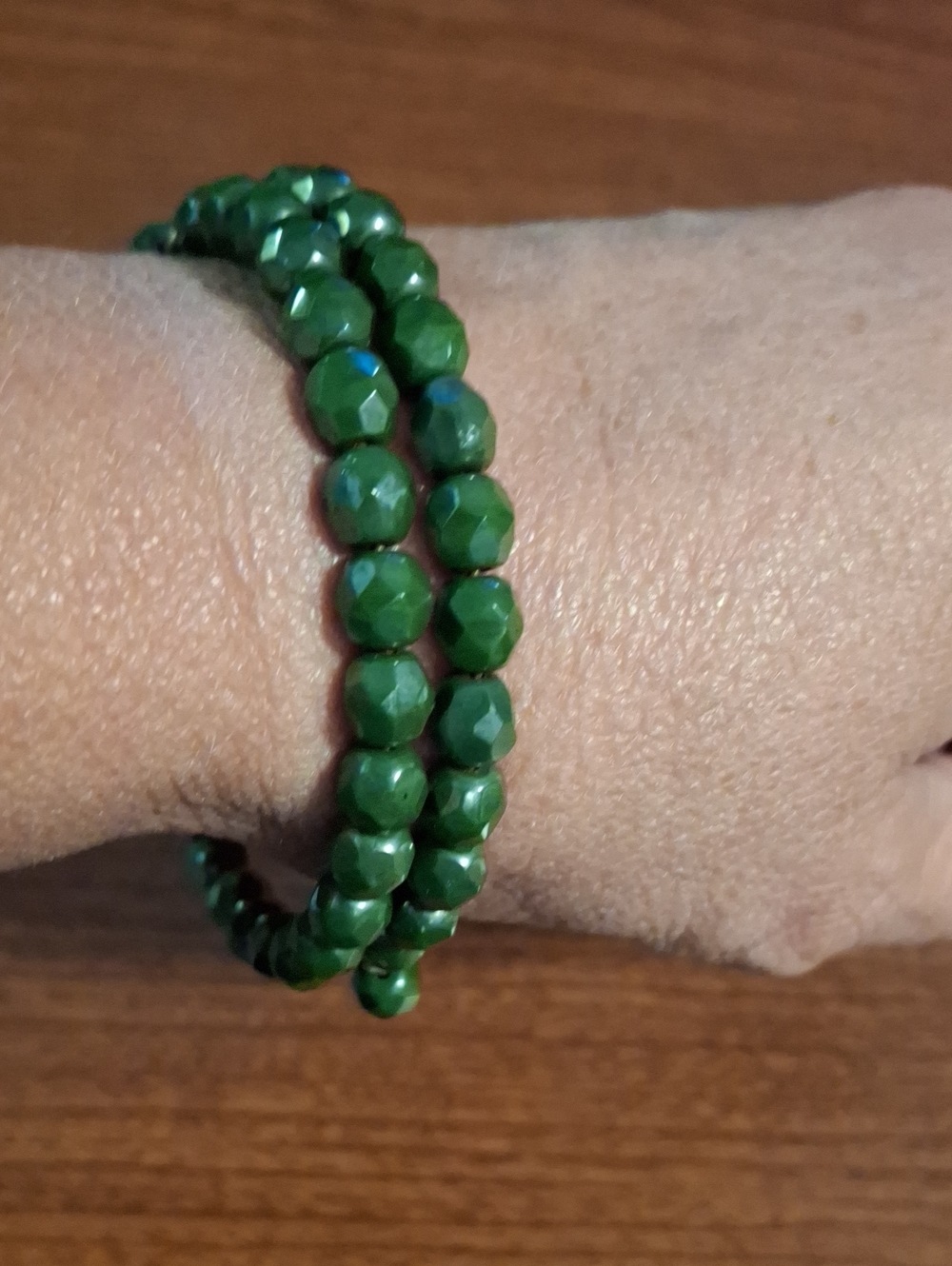 Green Faceted Bead Wrap Bracelet - Women Jewelry